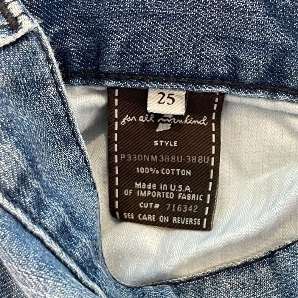 7 For All Mankind Ginger Women's Flare wide-leg Jeans Size 25 short Medium Wash - Picture 3 of 9